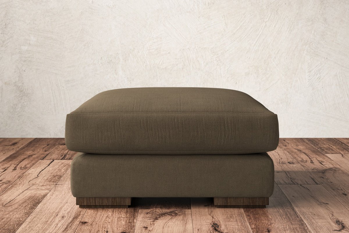 Guddu Medium Footstool - Brera Linen Chestnut