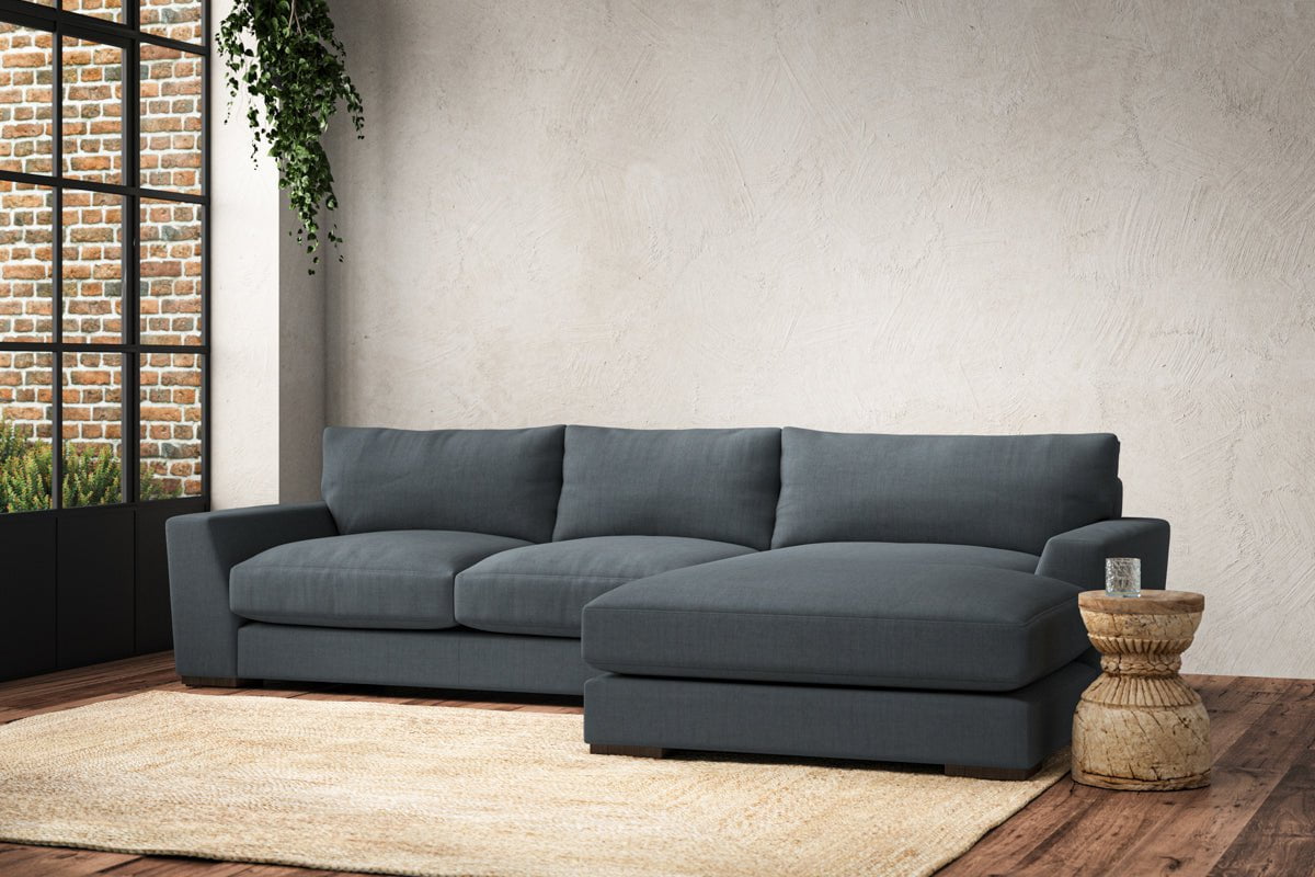 Guddu Medium Right Hand Chaise Sofa - Brera Linen Dusk