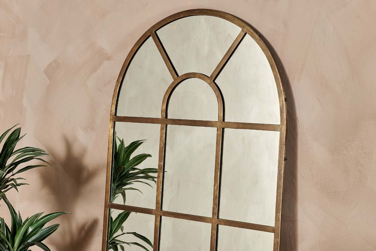 Imoma Iron Full Length Arch Mirror - Brass