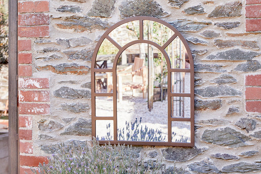 Amaga Arched Outdoor Mirror - Antique Black