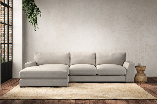 Guddu Medium Left Hand Chaise Sofa - Brera Linen Natural