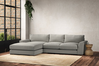 Guddu Medium Left Hand Chaise Sofa - Brera Linen Smoke