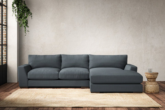 Guddu Medium Right Hand Chaise Sofa - Brera Linen Dusk
