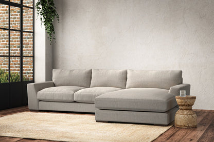 Guddu Medium Right Hand Chaise Sofa - Brera Linen Natural