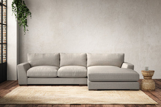 Guddu Medium Right Hand Chaise Sofa - Brera Linen Natural