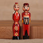 Artisan-Made Taraz Marriage 2-Piece Red Beechwood Magnet Set - Taraz Marriage in Red